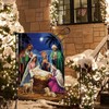 CMEGKE Jesus Nativity Scene Christmas Garden Flags Religious Christmas Garden