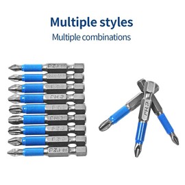 VOBOR Magnetic Screwdriver Bits Set - 12Pcs Anti-Slip Bits S2 Steel Electric Screw Driver Bits PZ1, PZ2, PZ3, PH1, PH2, PH3 for Impact Driver Screwdriver Drill