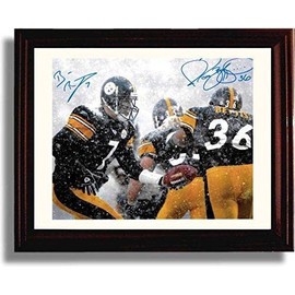 Ben Roethlisberger, Jerome Bettis - Pittsburgh Football Modern Legends Autograph Promo Print - Framed 8x10