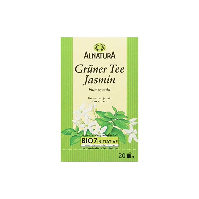 Alnatura Organic Green Tea Jasmine, 20 Bags, Pack of 6