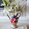 Minigift Large Ceramic Vase,3D Hand-Painted Magpies and Azaleas Home Decor