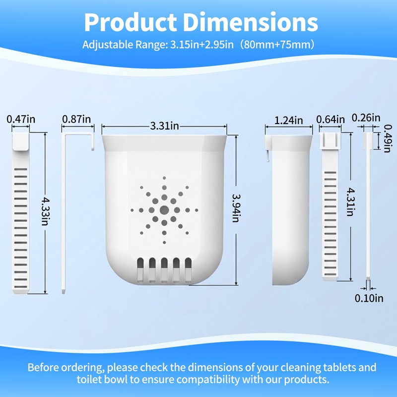 Controlled Release Toilet Bowl Cleaner Tablets Holder with Extension Rod,