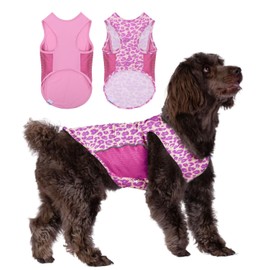 UNIPUP 2 Pack UPF 50+ Sun Protection Sports Fan Pet T-Shirts, Quick-Dry Soft Clothes for Medium Large Dogs Girl, Tshirts with Reflective Strip Sleeveless Vest Pet Apparel P23ST00504XXXL