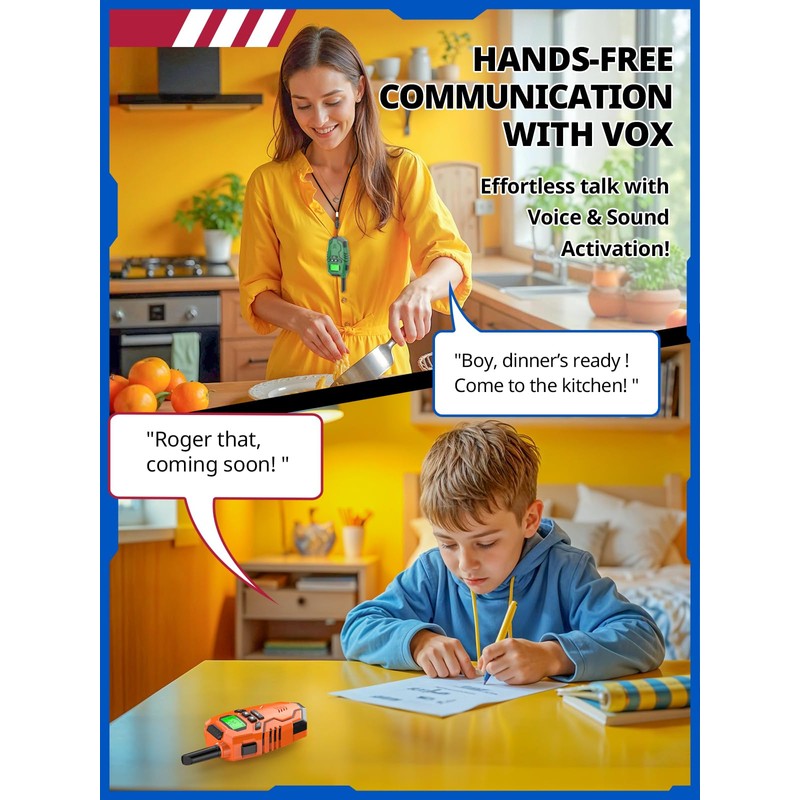 Inspireyes Walkie Talkies Toys for Kids Rechargeable, Long Range 2