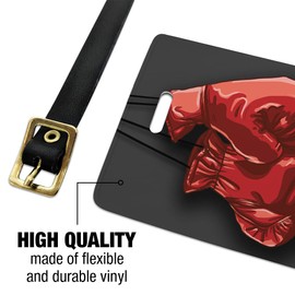 Red Boxing Gloves Boxer Luggage ID Tags Suitcase Carry-On Cards - Set of 2