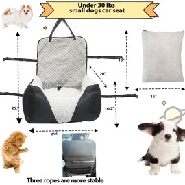 Dog Car Seat for Small Dogs,Pet Car Seat with Storage Pocket and Clip-On Safety Leash,The Dog Car Seat Fully Detachable and Washable,Car seat for Dog for Travel,Dog Booster Seats for Small Medium Dog