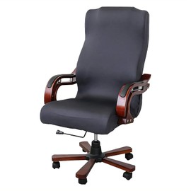 Computer Office Chair Cover，High Stretch Removable Washable Chair Seat，Chair Protector for Home Party Wedding (Dark Grey, Medium)