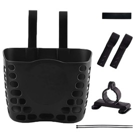 Muimurex Front Bicycle Basket, Plastic Handlebar Storage Basket Black