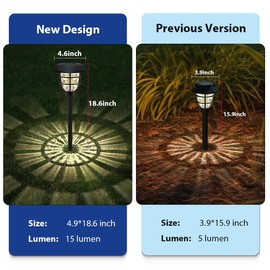 pearlstar Large Solar Pathway Lights Outdoor Waterproof 8 Pack Super Bright Solar Landscape Path Lights for Garden Lawn Walkway Driveway