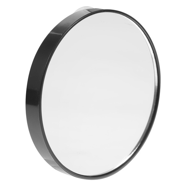 HEALLILY 7. 5cm 5X Magnifying Glass Mirror Small Round Wall Mirror Cosmetic Makeup Mirror Pocket Mirror Bathroom Mirror with Suction Cups (Black)