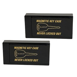 2 Hide A Key Magnetic Under Car Spare Key Holder So You Never Locked Out of Home Shed RV Boat Truck Office Storage Large ABS Case Key Hider Small Valubles Premium Magnet By ALAZCO