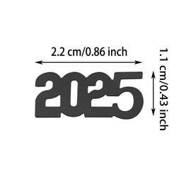 ONLYKXY 200pcs 2025 Confetti New Year Table Decor Glitter Confetti Christmas Confetti for Birthday Wedding Foil Theme Thanks Giving Eve Party Valentine's Day Scatter Bless Confetti (Black)