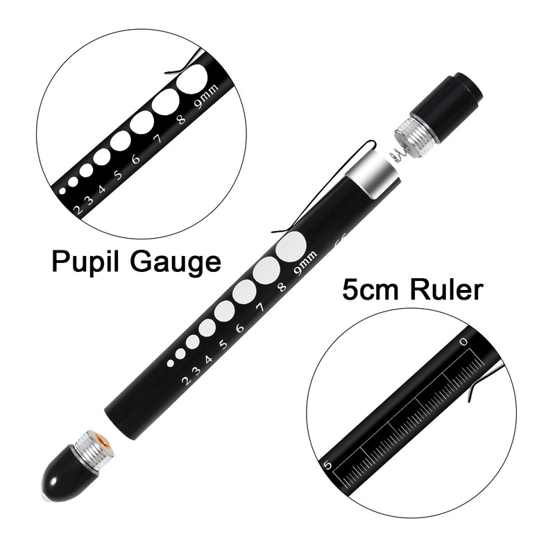 ALMOCN 2 Pack Pen Light,Nurse Medical Reusable LED Penlight White