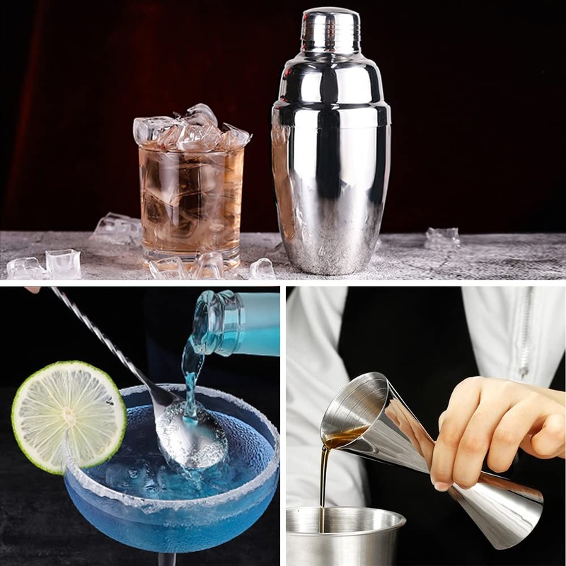 Cocktail Set Stainless Steel Shaker Set Bartender Tools Measuring Cup
