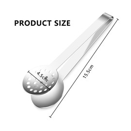 JAMAKALA Tea Bag Squeezer Tongs Tea Bag Squeezer Tool, Non-Slip Kitchen Tongs Strainer Holder,Stainless Steel Mini Serving Tong Clip & Kitchen Bar Cooking Tools