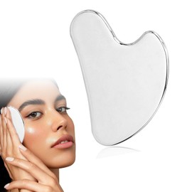 Gua Sha Stainless Steel, Smooth Guasha Tool Face, Premium Stainless Steel Gua Sha Stone, Metal Gua Sha for Massage Skin, Gua Sha Massage Tool, for Face, Slimmer Face Jawline Sculptor