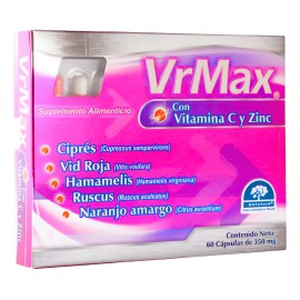 Vrmax Con Vitamina C Y Zinc Caja Con 60 Cápsulas Natutech Sin Sabor