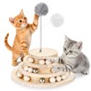 3BAO Large 2-in-1 Wooden cat Toy Tower with Spring cat