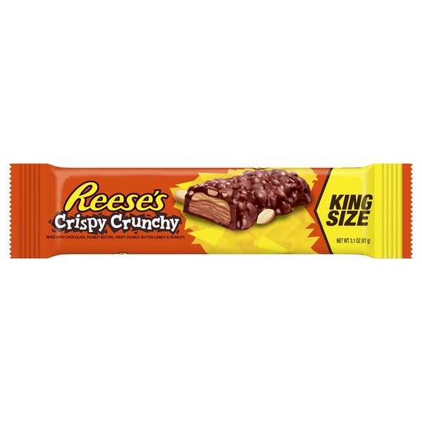 REESE'S Peanut Butter Candy Bar Crispy Crunchy Bars, King Size