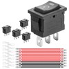 5-Pack Rocker Toggle Switch with Wire, ON/Off/ON SPDT 3Pin Boat