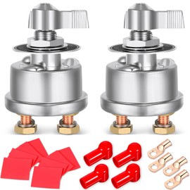 2 Pcs Battery Shut Off Switch 12V High Current Battery Disconnect Kit 12V Power Shut Off Switch on Off, 12-48V Battery Cut Off Switch for Car Vehicle RV Truck Boat Marine ATV Power 300A