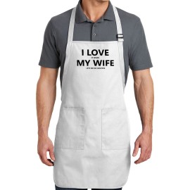 Handmade Apron w/Pockets I Love It When My Wife Lets Me Go Golfing for Mens Husband Daddy