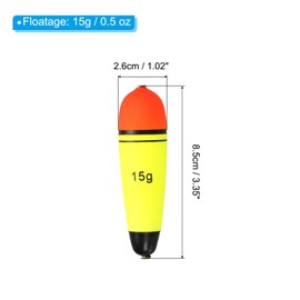 PATIKIL 4.2oz Fishing Slip Bobbers, 2 Pack EVA Fishing Float for Sea Fishing Freshwater, Yellow