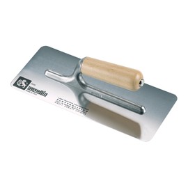 AUSONIA - 42161 Smoothing Trowel for Pieces Made of Stainless Steel 24 x 10 with Rounded Edges, Ideal for Polishing Marble Material or Venetian Pieces