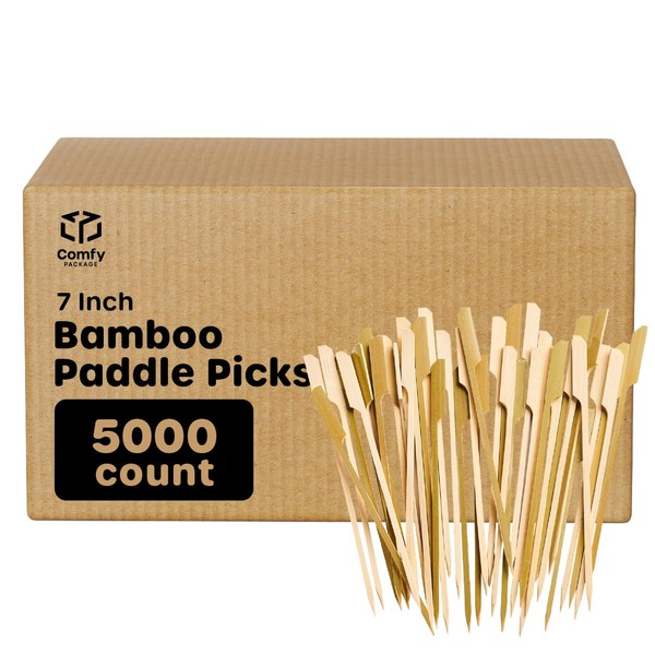 Comfy Package [Case of 5000] 7 inch Wooden Paddle Picks,