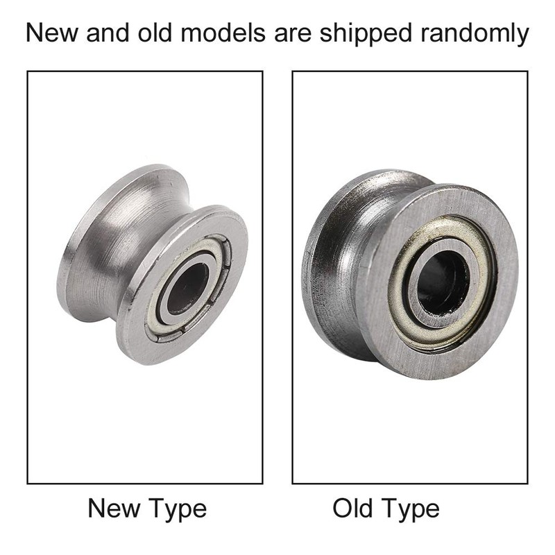 10pcs U624ZZ Miniature Steel U-groove Guide Pulley Rail Ball Bearing