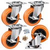 3 Inch Casters, ASHGOOB Caster Wheels with Side Brake, Locking