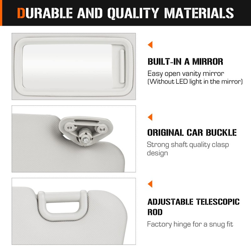 Sun Visor for 2009-2013 Subaru Forester, Left Driver Side Gray