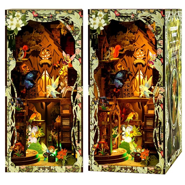 THRIVINGIVAN Book Nook Kit for Adult Miniature Model Build Dollhouse