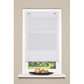 Easyfix Magnetic Roller Blind with Hooks 45/60/80/100 x 130 cm Plain White