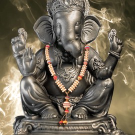 Aditri Creation Set of 2 Artificial Flowers Ribbon Garland Hair Mala for Idol-Mala for God, Diwali Pooja Sringar Articles Ornament (Size 12 inches)