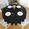 FOLINS&HOME Black Round Tablecloth 60 Inch Waterproof Heavy Duty Wrinkle