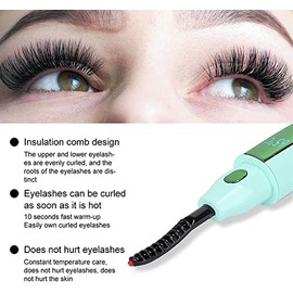 Curler de pestañas con calefacción, rulos de pestañas eléctricas for Mujeres, USB Curador de pestañas de Ojos Recargables for Larga duración          