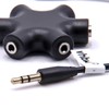 vhbw Audio Splitter 5-Way AUX Jack Splitter Black Compatible with