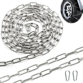 SWTYExt 304 Stainless Steel Chain 3 MM 5 Metre Heavy Duty Chain Metal Chains Link Chain with Carabiner Thick Chain for Gate Padlock Outdoor Lifting Hanging Swing Chain Bike Cycle Lock Pet Chain