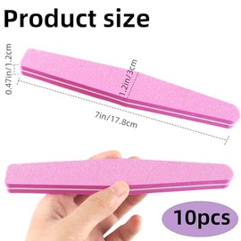 10 Pack 100/180 Grit Nail Files and buffers,Double Sided Nail Files,Nail Buffer Block,Fingernail File,Sponge Buffing Nail File,for Acrylic/Natural Nai
