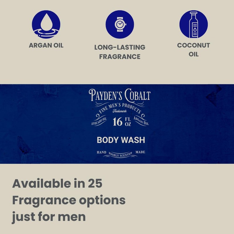 Payden's Cobalt Chocolate Temptation For Men Scented Body Wash, 16