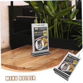 NUOBESTY Flip Page Sign Holder A6 Display Card Label Detachable Label Business Menu Folder Photo Clip Desktop Advertising