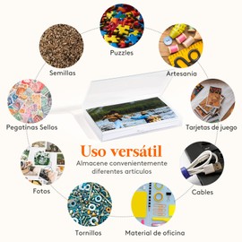 Lifewit 6 Pcs Caja Organizadoras Fotos Plástico,Caja Almacenamiento con 10 x 15 cm Fundas Interiores Fotos,Caixa Arrumação para Organizar Fotografías/Tarjeta/Imagen/Sello, Caja Almacenaje para Oficina