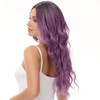 Luxiremi Wig Purple Long Hair Wigs Synthetic 65 cm Adjustable