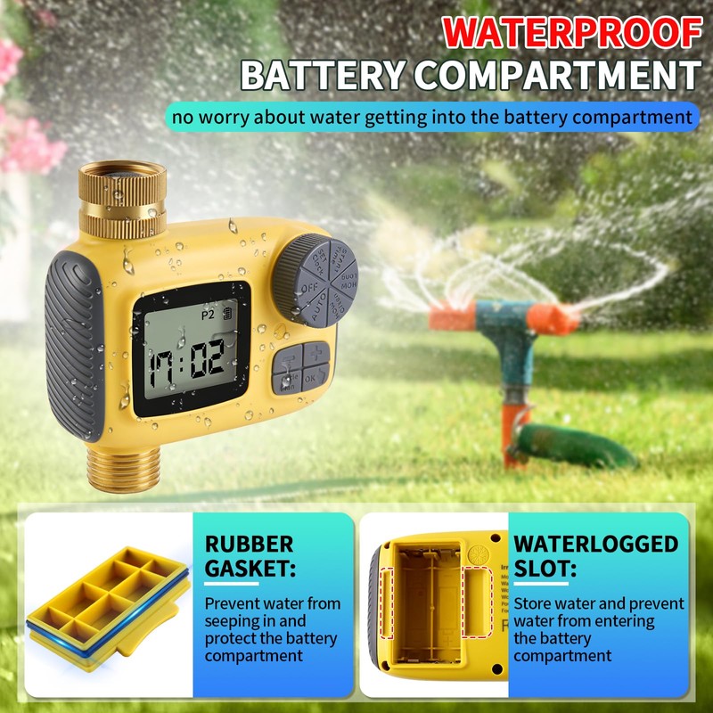 Boltigen Upgraded Water Hose Timer with Brass Inlet & Outlet,