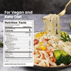 Hethstia Konjac Noodles, 10 Packs Shirataki Noodle Fettuccine Shape Pasta - Keto, Vegan, Gluten Free, Low Carb, Sugar-Free, Low-Calorie for Healthy Diets, Ready-to-Eat