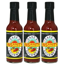 Dave's Gourmet Insanity Hot Sauce, The Original Hottest Sauce in the World, 5 Ounce (Pack of 3)