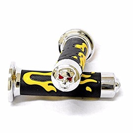 XKMT-WATERCRAFT Flame Gel Thinner Wall Grips Skull YELLOW QUAD Compatible With Brute Force Prairie ATV BRUIN GRIZZLY KODIAK(7/8" BOTH SIDE)