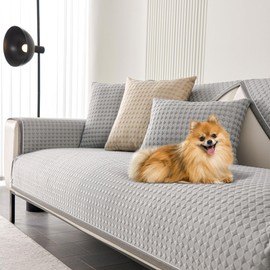 OTOB Cooling Dog Couch Cover Ice Silk Fiber, Washable & Non Slip Sofa Protector Mat, Soft Couch Cover Cooling Mat, Durable Pet Friendly Furniture Protector Covers(Gray, 28"*59")