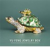 Mom-Baby Turtle Trinket Boxes Hinged,Sparkling Crystal Jeweled Tortoise Figurines Collectible
